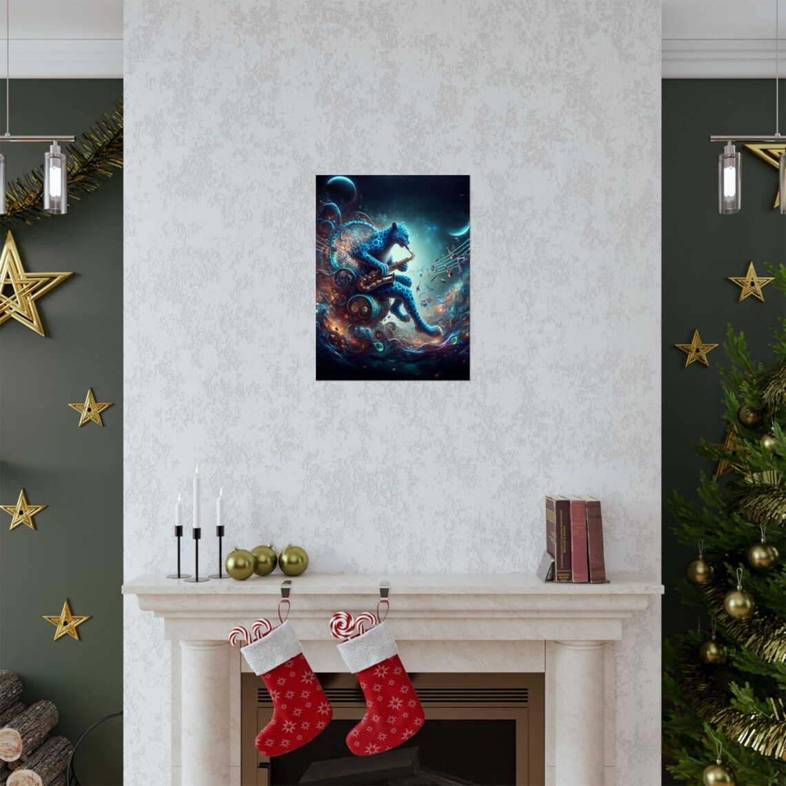 Leopard Jazz Poster, Whimsical Music Lover Gift - Image 2