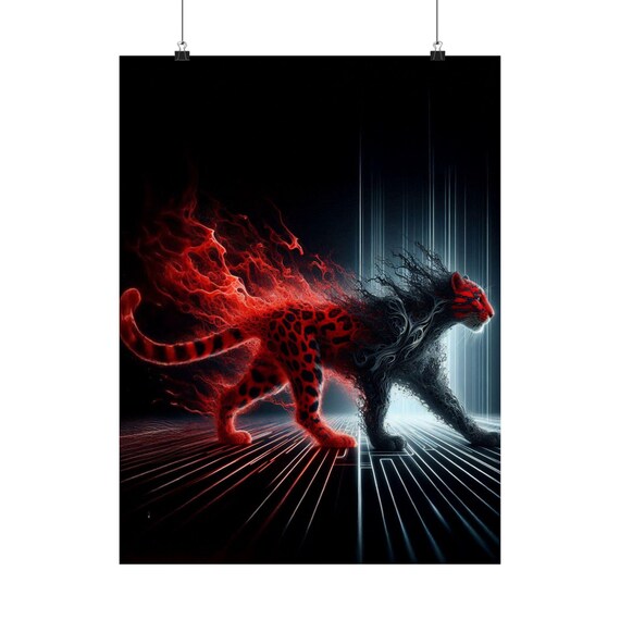 Leopard Poster, Bold Cat Decor for Animal Lovers