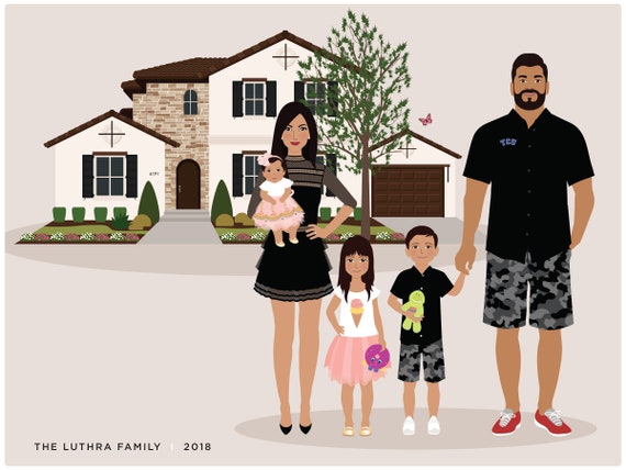 Personalized Family and Home Portrait