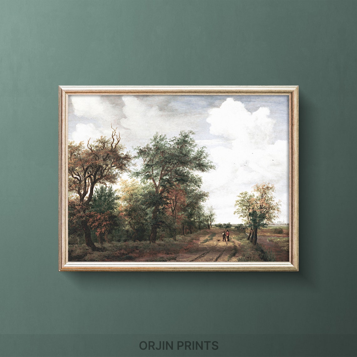 Towering Forest Trees Shaded Path Dutch Landscape Art Poster