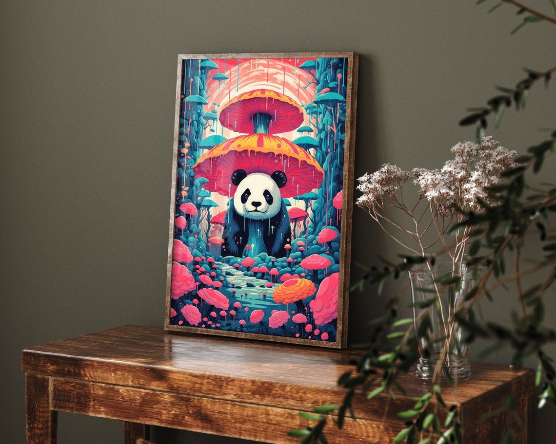Hallucinogenic Panda Art Print Poster Painting Museum Quality Giclee Home Wall Dcor