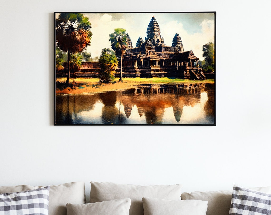 Angkor Wat Painting A Landmark Architecture Wall Art Home Decor Art Landscape Art Oil Painting
