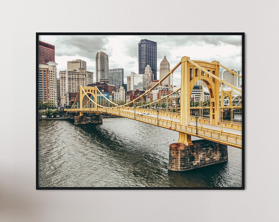Pittsburgh Bridge Print Pennsylvania Cityscape Poster
