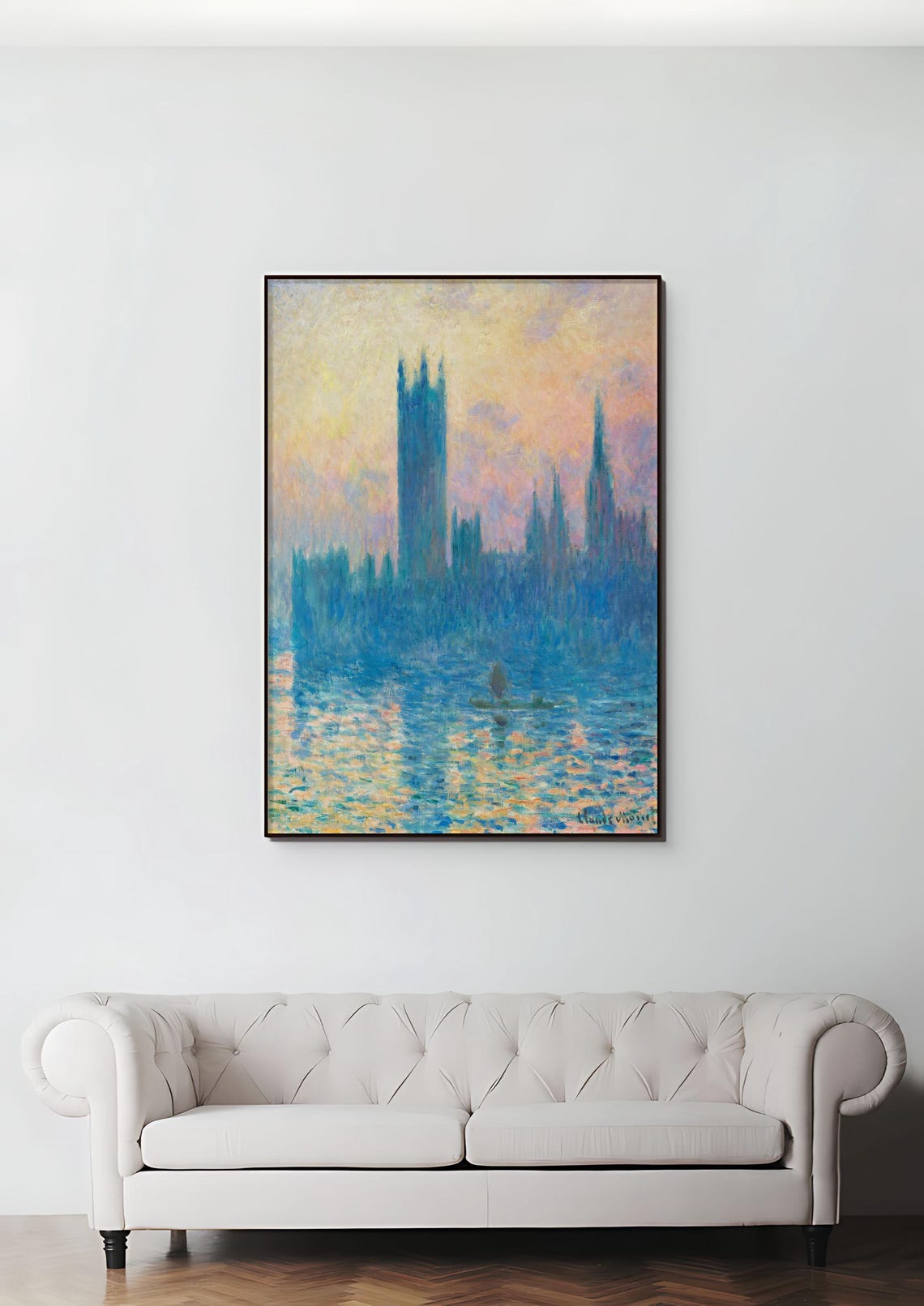 Claude Monet Vintage London Sunset Art Print - Image 3