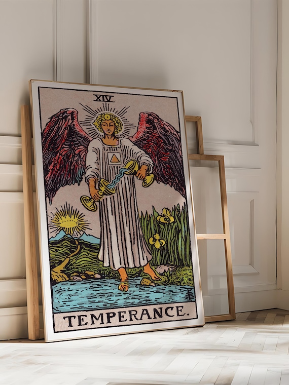 Tarot Cards Rider Waite, Temperance Mystical Art Print