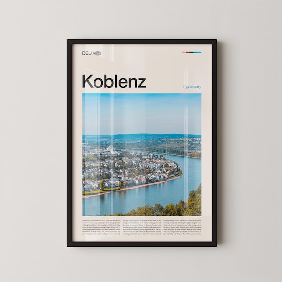 Koblenz Germany Riverside City River Bend Panorama Photo Poster