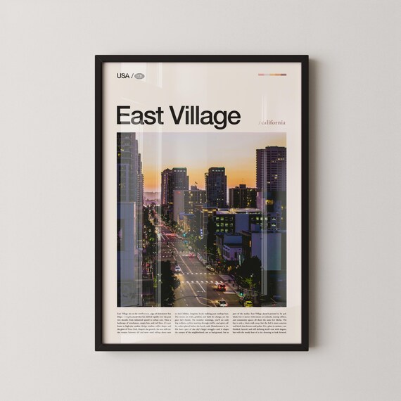 East Village San Diego Downtown Street Golden Sunset Photo Poster