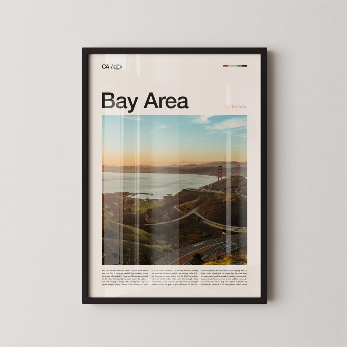 Bay Area California Golden Gate Overlook Panorama Photo Poster