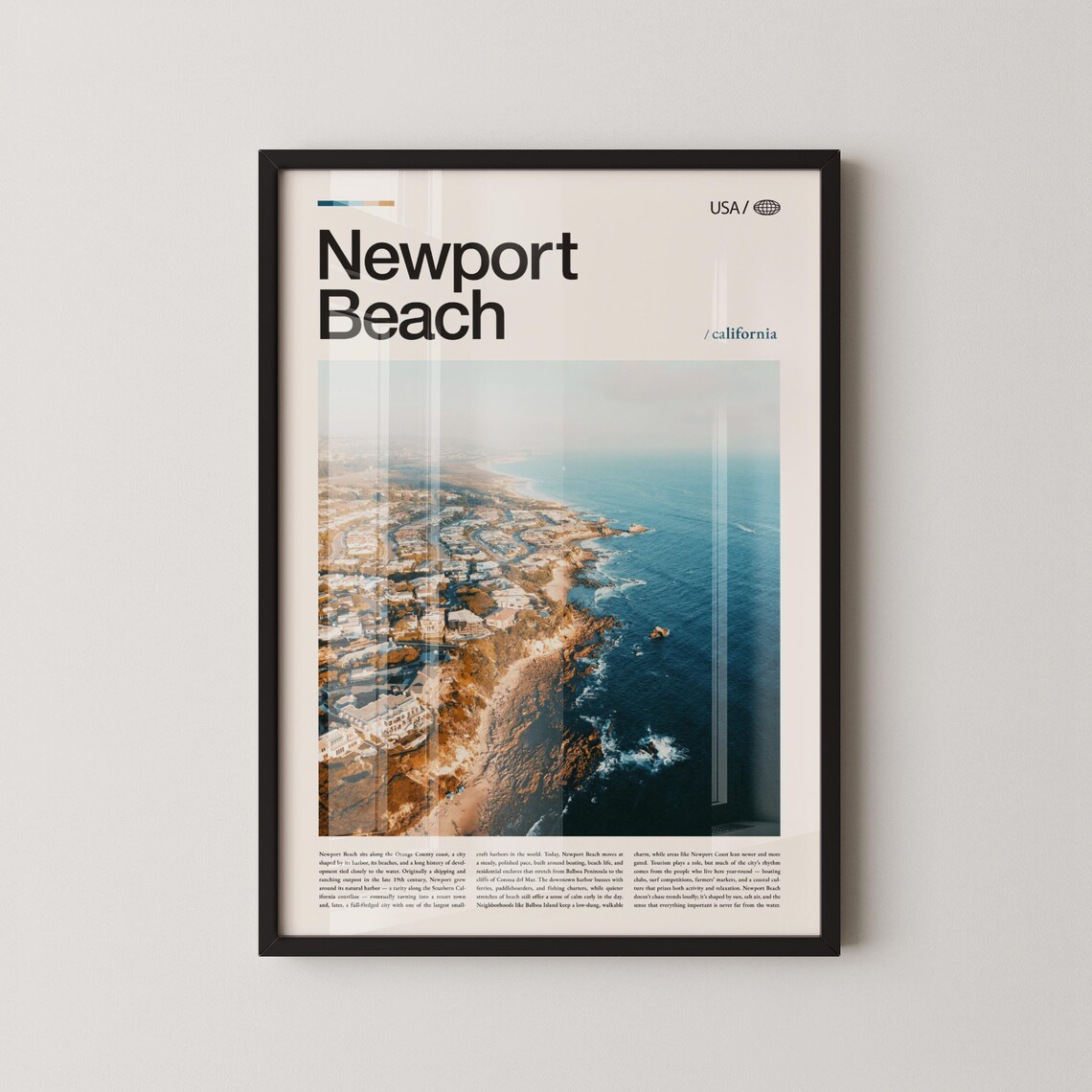 Newport Beach California Aerial Coastline Drone Photo Poster