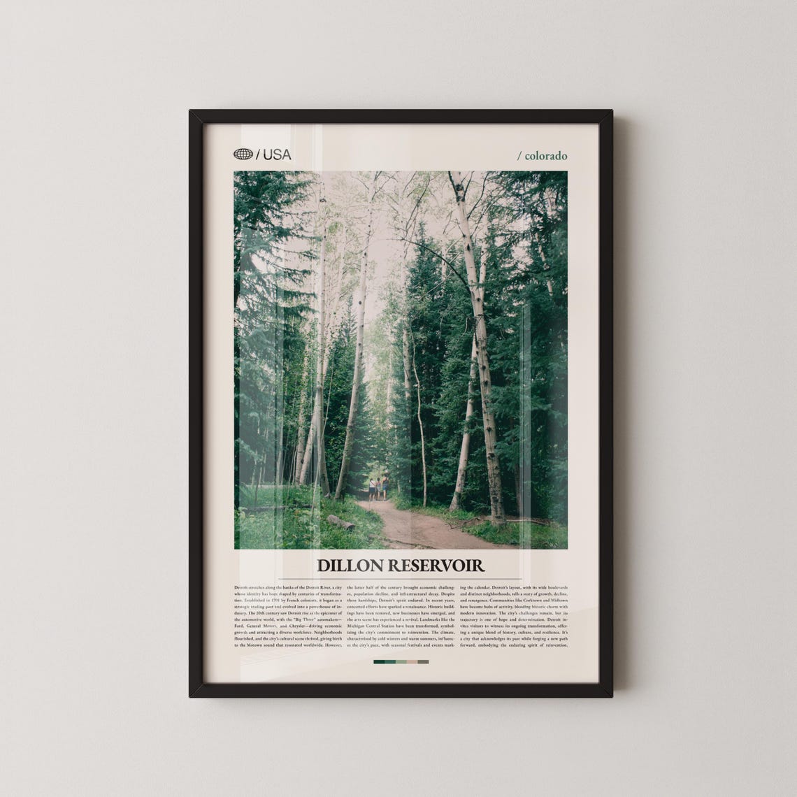 Dillon Reservoir Colorado Birch Forest Trail Photo Travel Poster