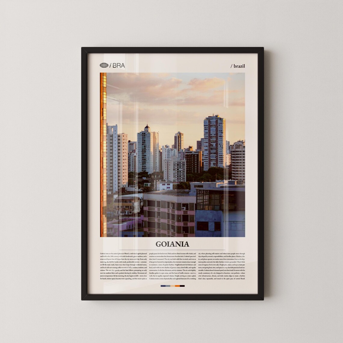 Goiania Brazil Downtown Towers at Dusk Editorial City Poster