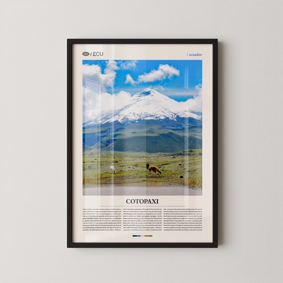 Cotopaxi Print Wall Art Poster Ecuador Volcano Photography Andean Mountain Decor
