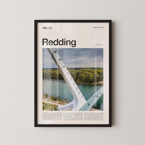 Redding Sundial Bridge River Sacramento California Photo Poster