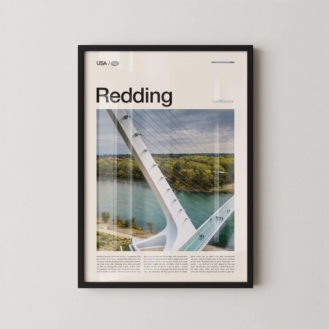 Redding Sundial Bridge River Sacramento California Photo Poster
