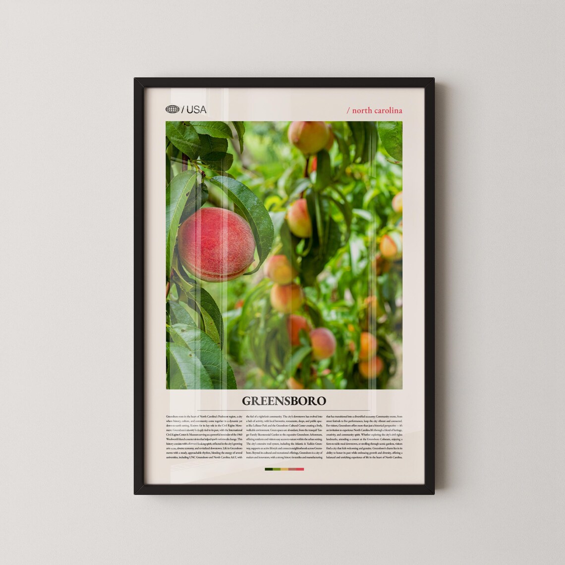 Greensboro North Carolina Ripe Peach Orchard Travel Photo Poster