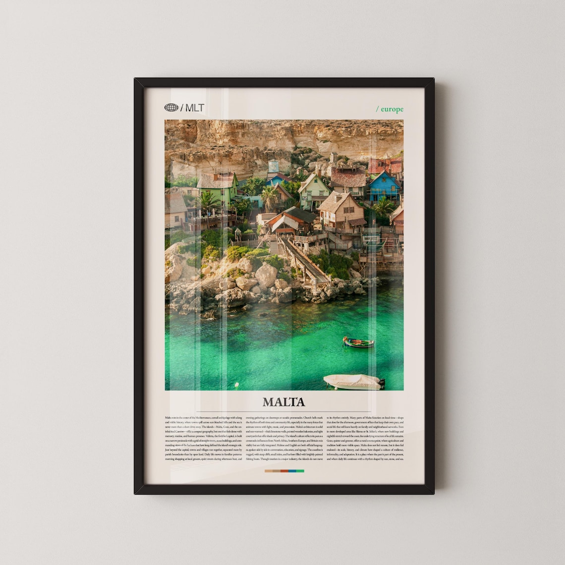 Malta Island Coastal Village Photography Mediterranean Travel Poster