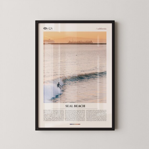 Seal Beach Print Wall Art Poster Photo Pier Main Street Alamitos Bay San