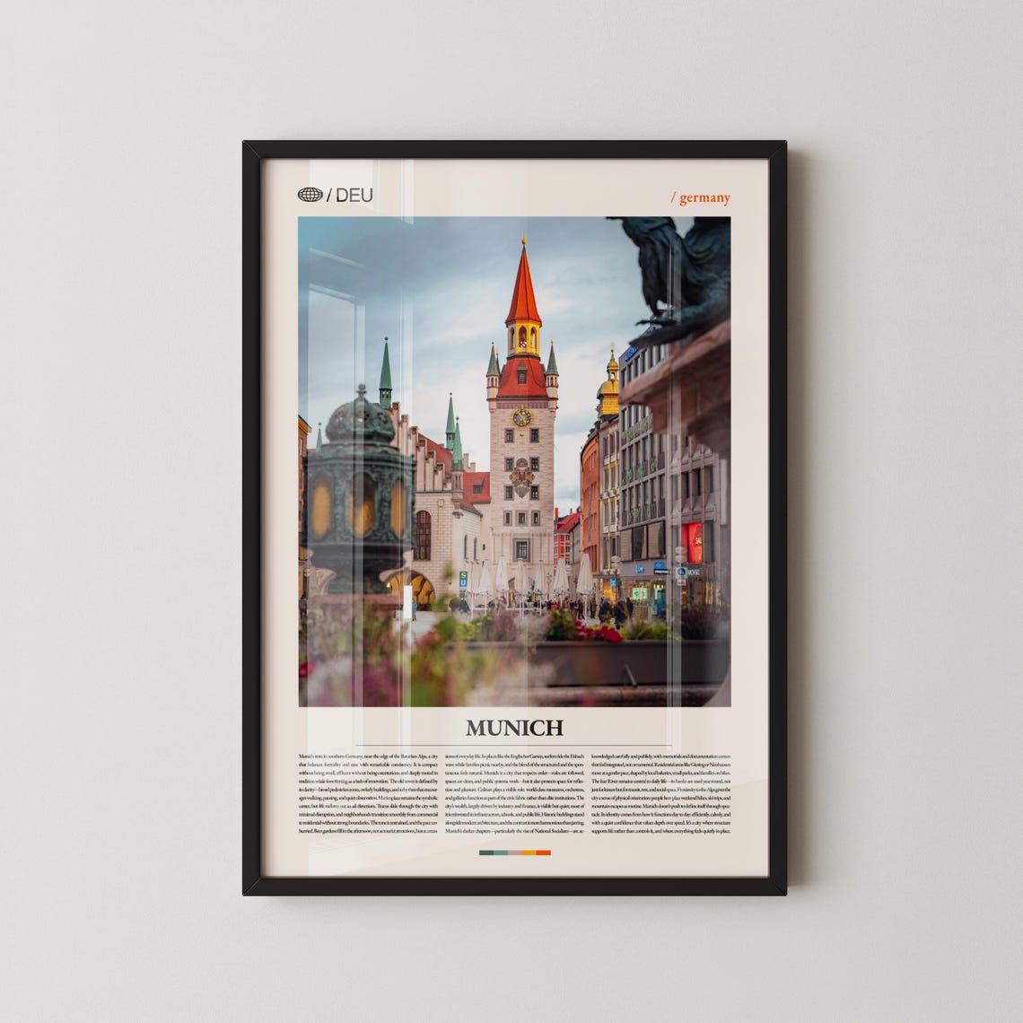 Munich Germany Historic Old Town Hall Square City Photo Poster