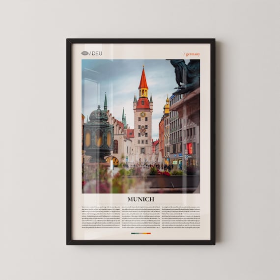 Munich Germany Historic Old Town Hall Square City Photo Poster