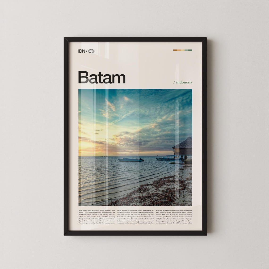 Batam Indonesia Beach Sunset Poster, Island Travel Photography Art