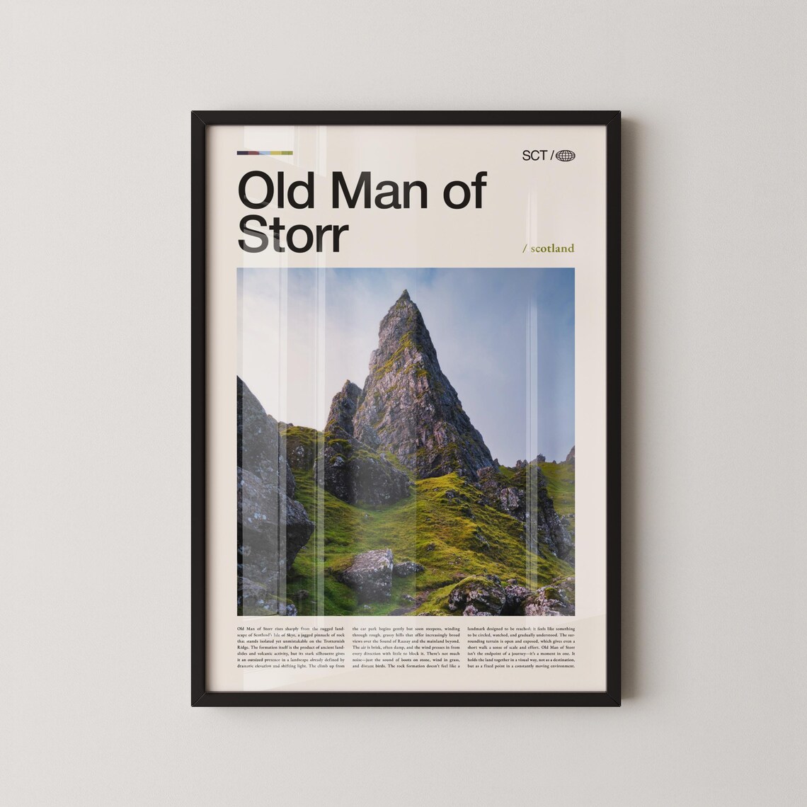 Old Man of Storr Scotland Rock Pinnacle Landscape Photo Poster