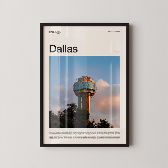 Dallas Reunion Tower Glowing Under Pastel Sunset Clouds Photo Poster