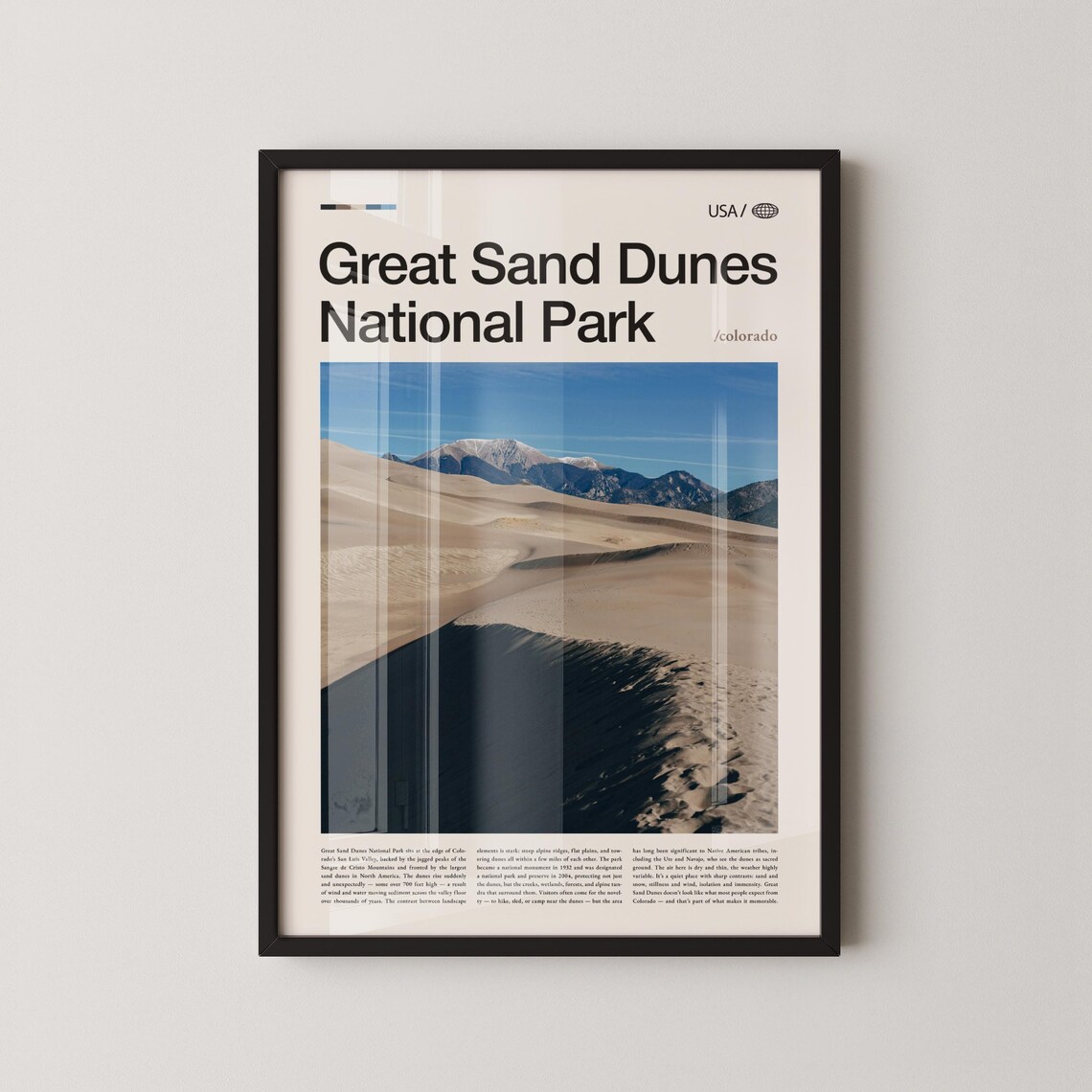 Great Sand Dunes National Park Dunes Travel Landscape Poster