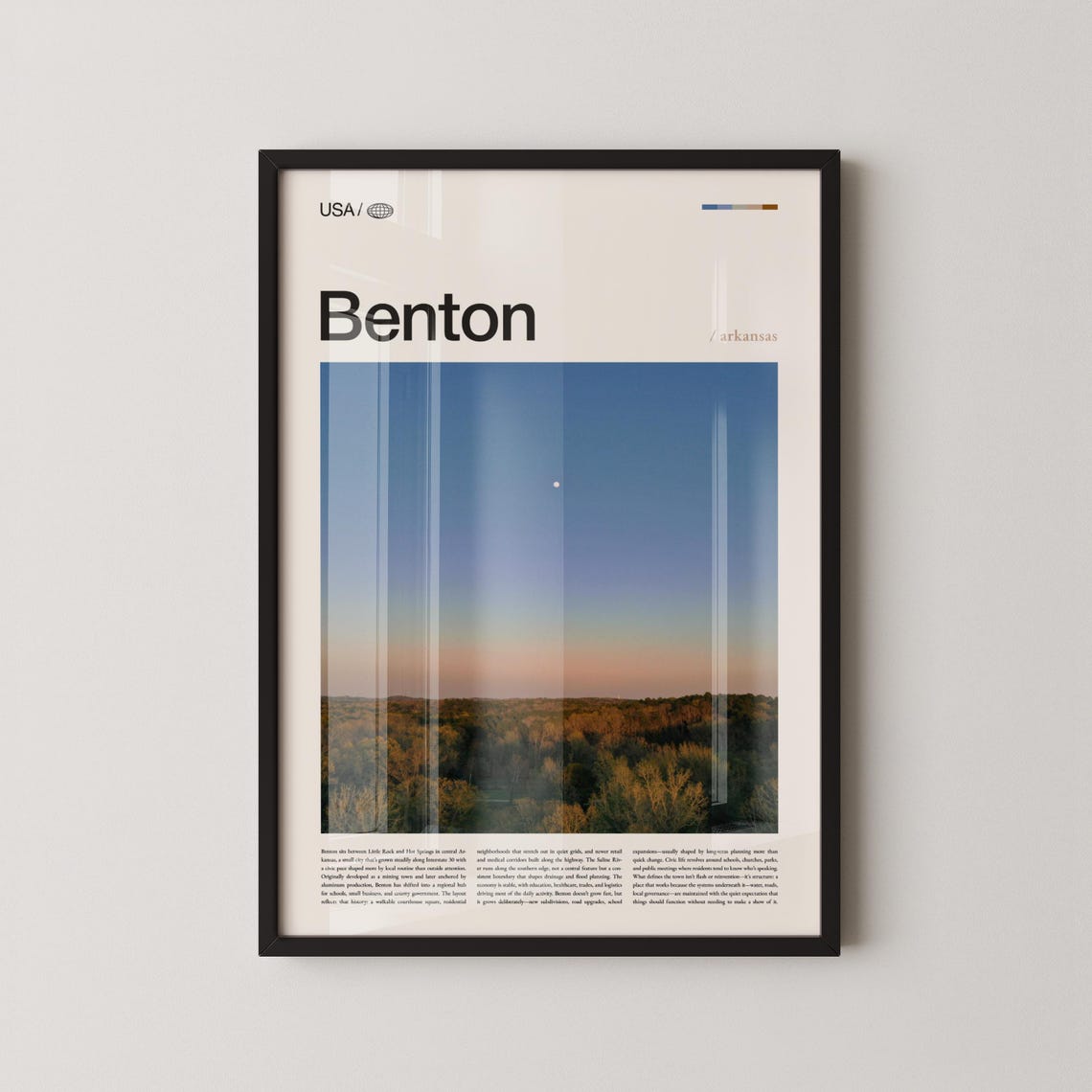 Benton Arkansas Golden Forest Panorama Heartland Travel Poster