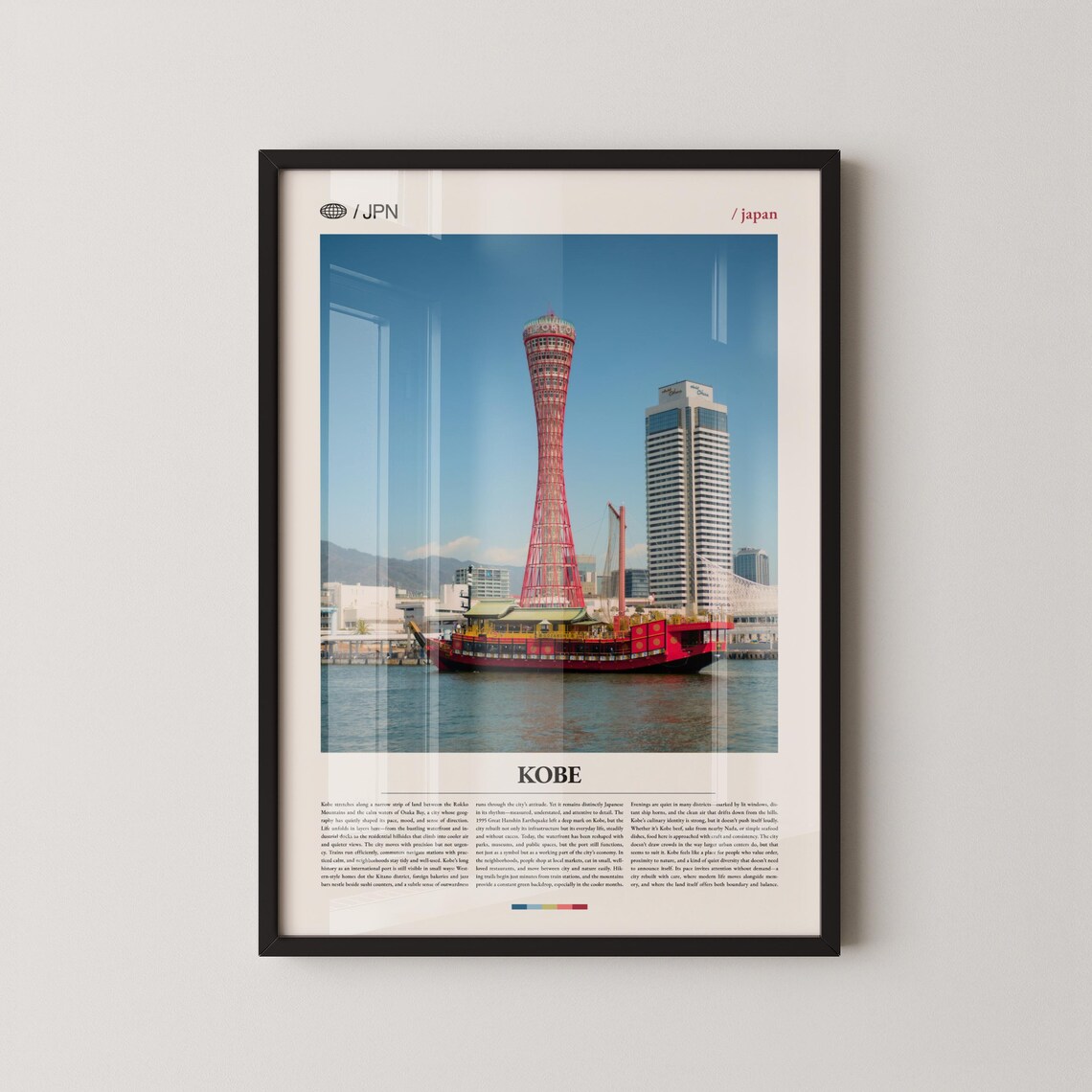 Kobe Japan Port Tower Waterfront Cityscape Kansai Region Travel Poster