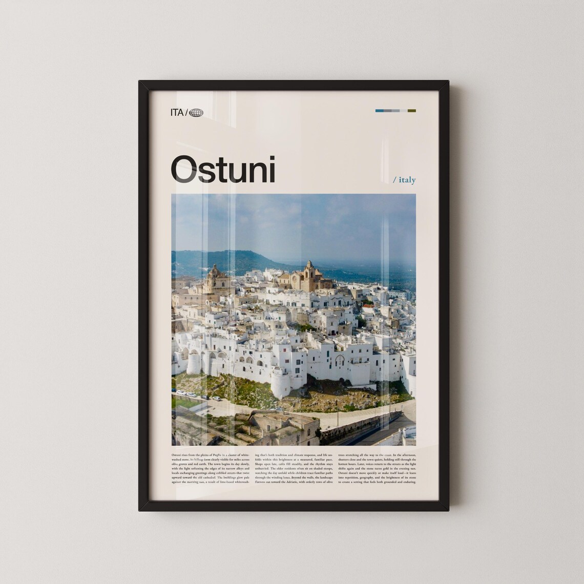 Ostuni Italy Whitewashed Old Town Seaside Travel Photography Poster
