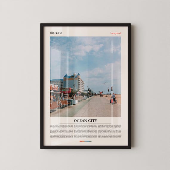Ocean City Maryland Coastal Beach Travel Poster