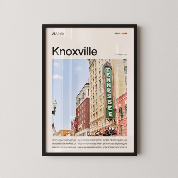 Knoxville Tennessee Theatre Sign Vintage Streetscape Daylight Poster