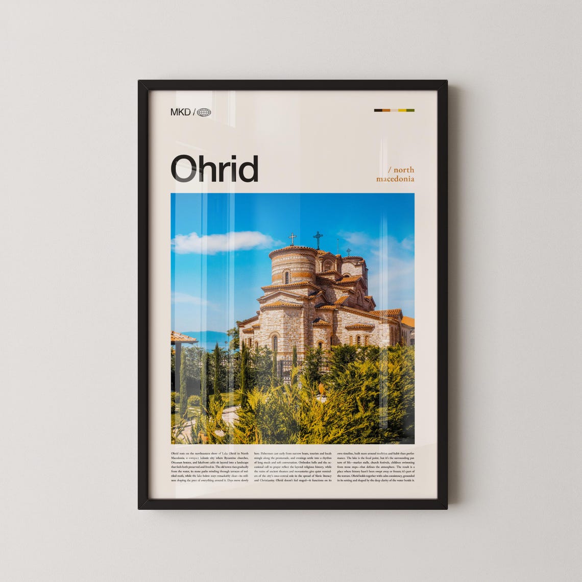 Ohrid North Macedonia Byzantine Church Lake View Travel Poster
