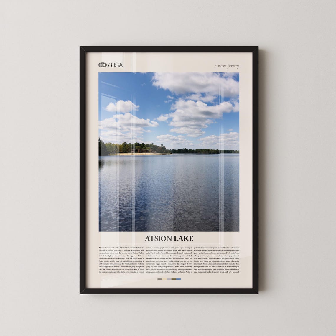 Atsion Lake New Jersey Calm Water Under A Vast Big Sky Poster