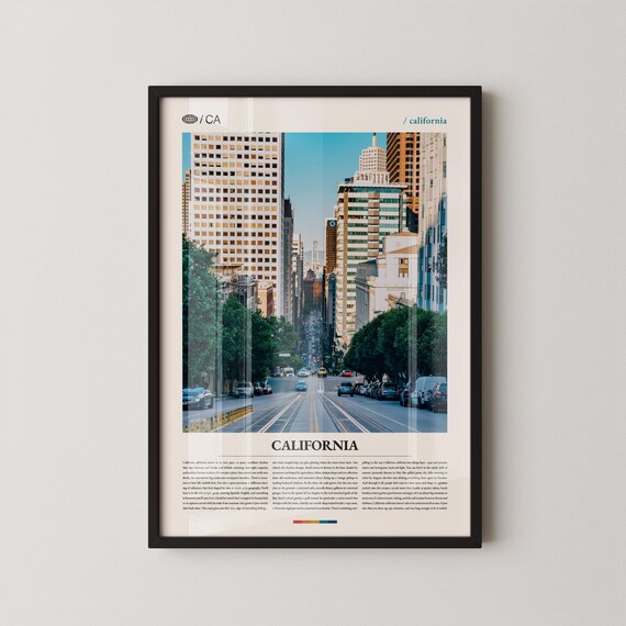 California San Francisco City Street Tram Photo Travel Poster