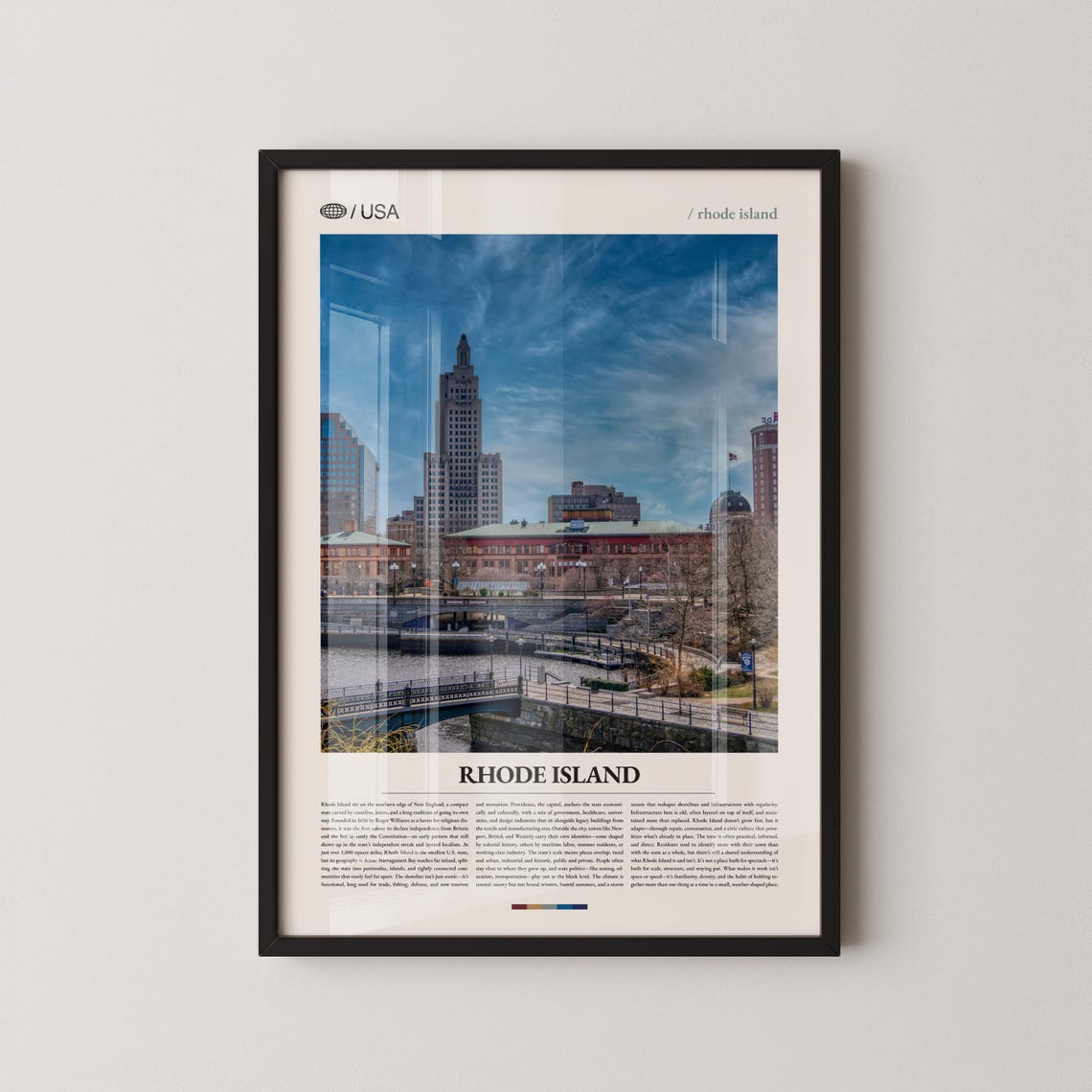 Rhode Island Providence Skyline Editorial Bottom Title Photo Poster