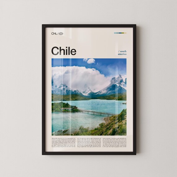 Chile Print Wall Art Poster South America Landscape Photography Andean Mountains Decor