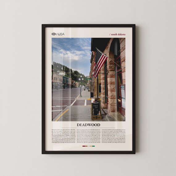 Deadwood South Dakota Historic Main Street Old West Travel Poster