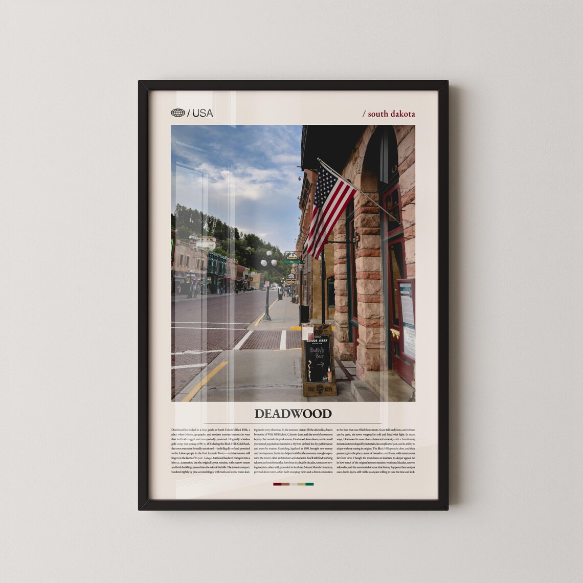Deadwood South Dakota Historic Main Street Old West Travel Poster