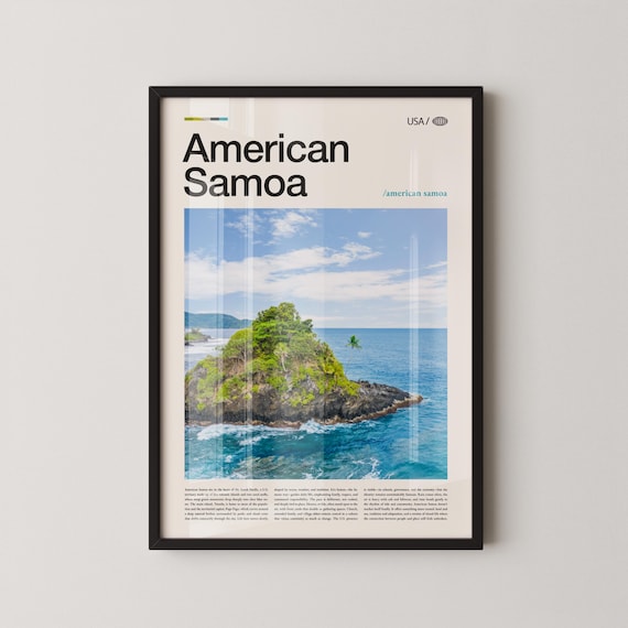 American Samoa Tropical Island Sea Stack Coastal Photo Poster