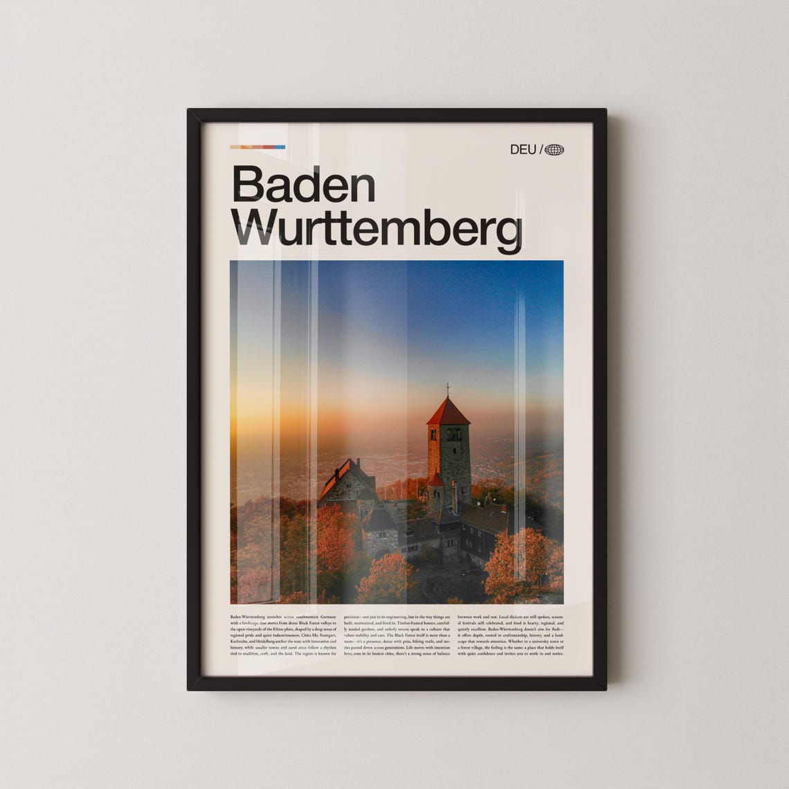 Baden Wurttemberg Germany Castle Sunset Photography Wall Decor Poster