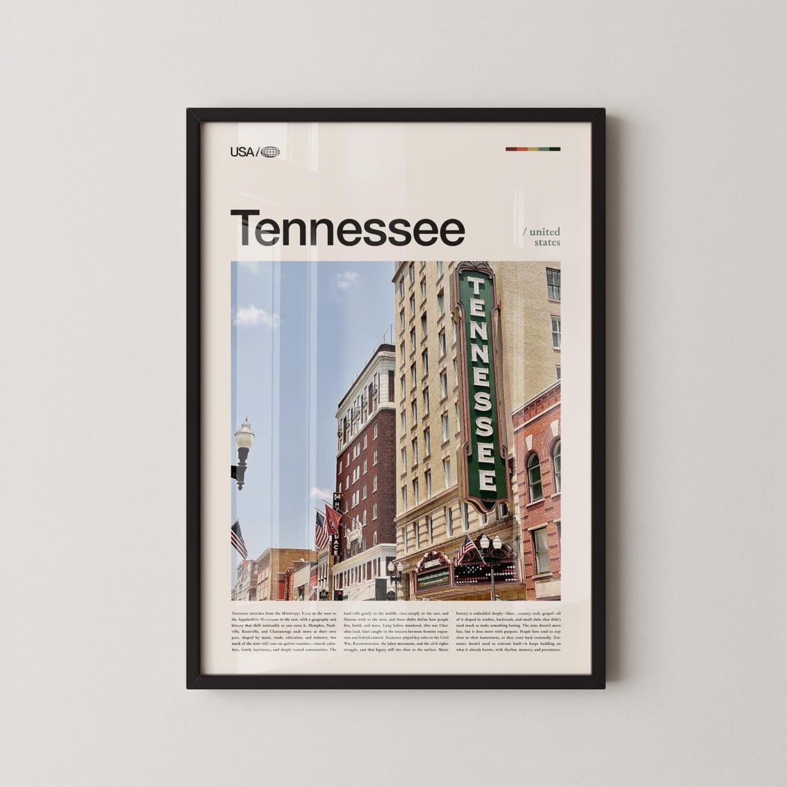 Knoxville Tennessee Theatre Vertical Marquee Sign Night Poster