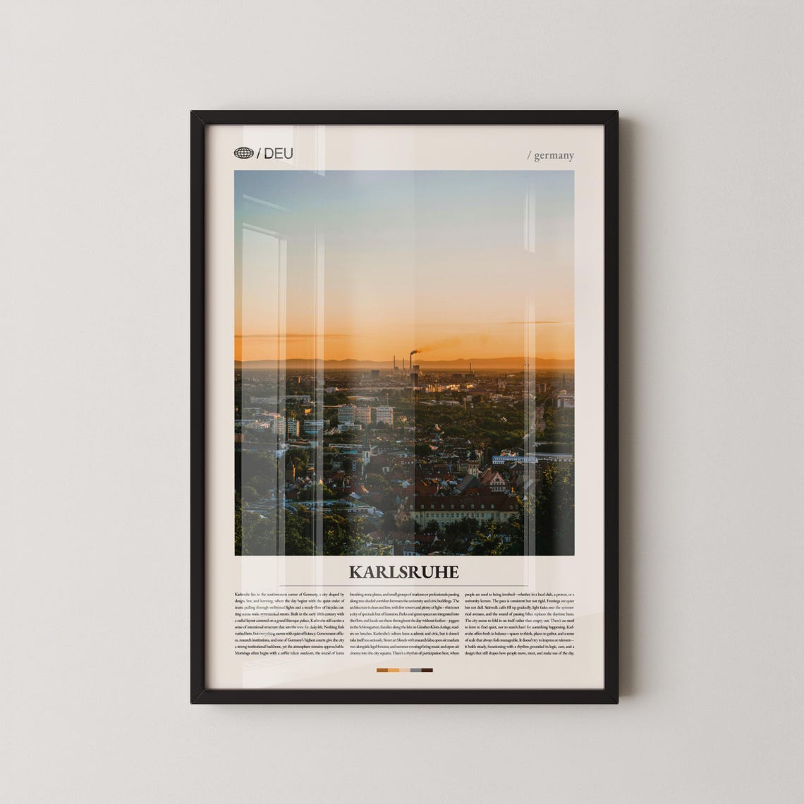 Karlsruhe Germany Golden Hour City View Modern Photography Wall Poster