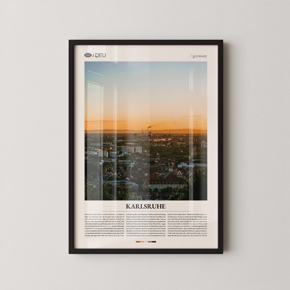 Karlsruhe Germany Golden Hour City View Modern Photography Wall Poster