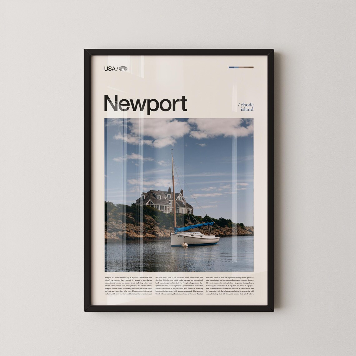 Newport Rhode Island Sailboat Harbor Vertical Photo Travel Poster