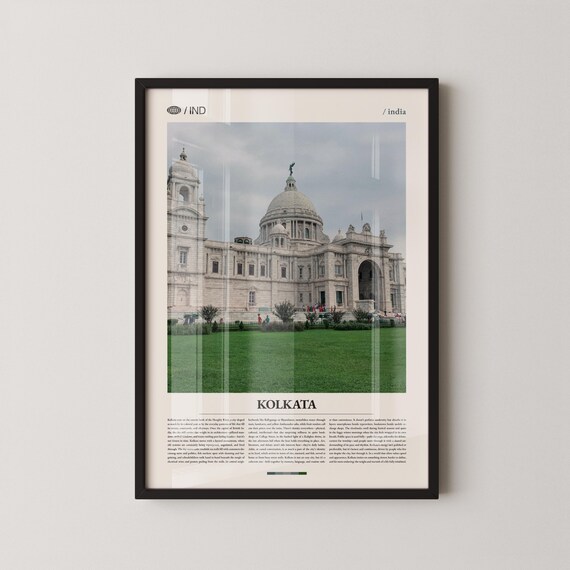Kolkata India Victoria Memorial Historic Landmark Editorial Travel Poster