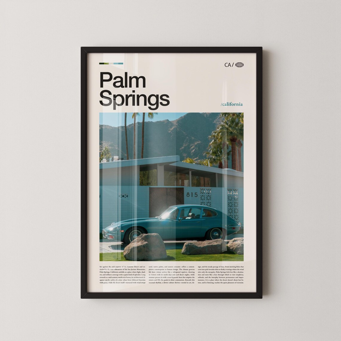 Palm Springs California Classic Car And Mid Century Home Poster