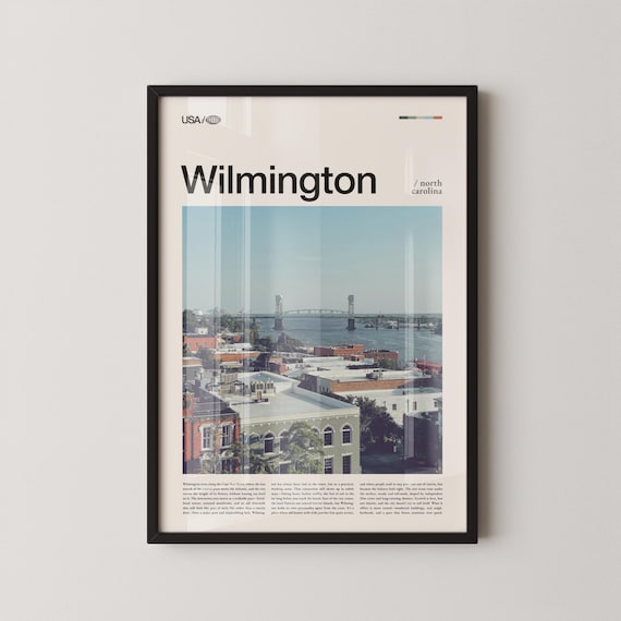 Wilmington NC Cape Fear River Bridge City View Scenic Photo Poster