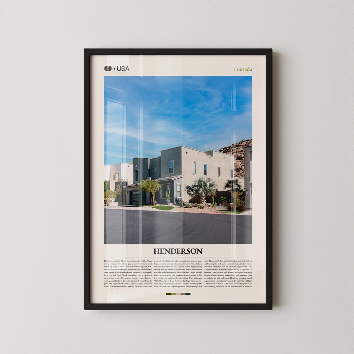 Henderson Nevada Desert Suburb Street City Modern Travel Poster