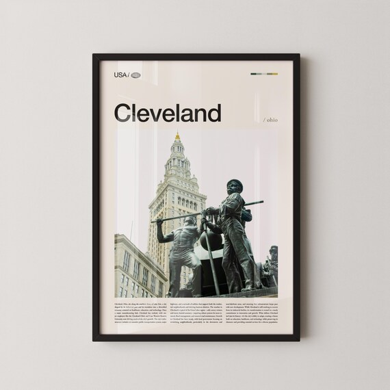 Cleveland Ohio Terminal Tower Ironworker Statue Photo Poster
